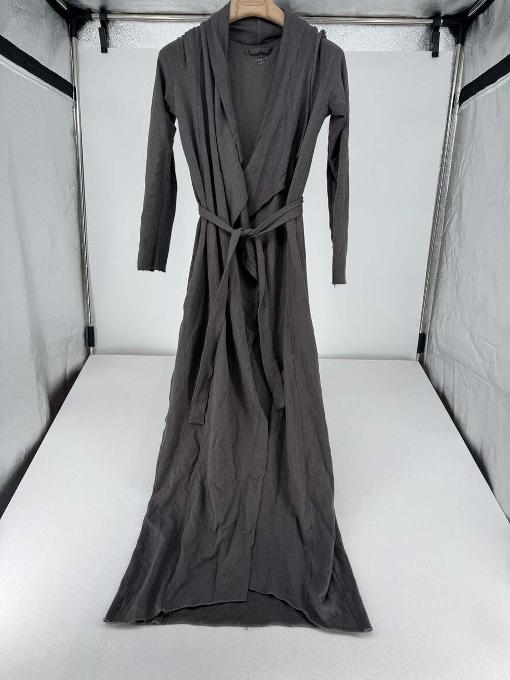 Lunya The Robe Size XS/S Gray Cotton Long Loungewear